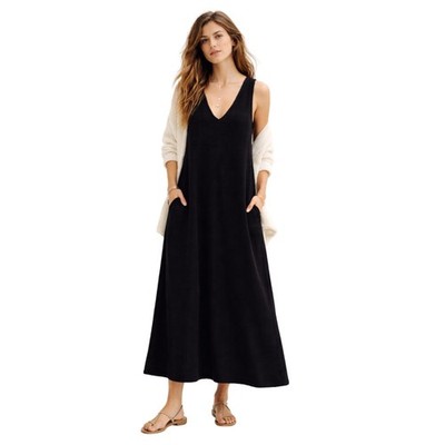 Free People FP Beach Black Knit Maxi Dress Small Oversized A-Line Sleeveless