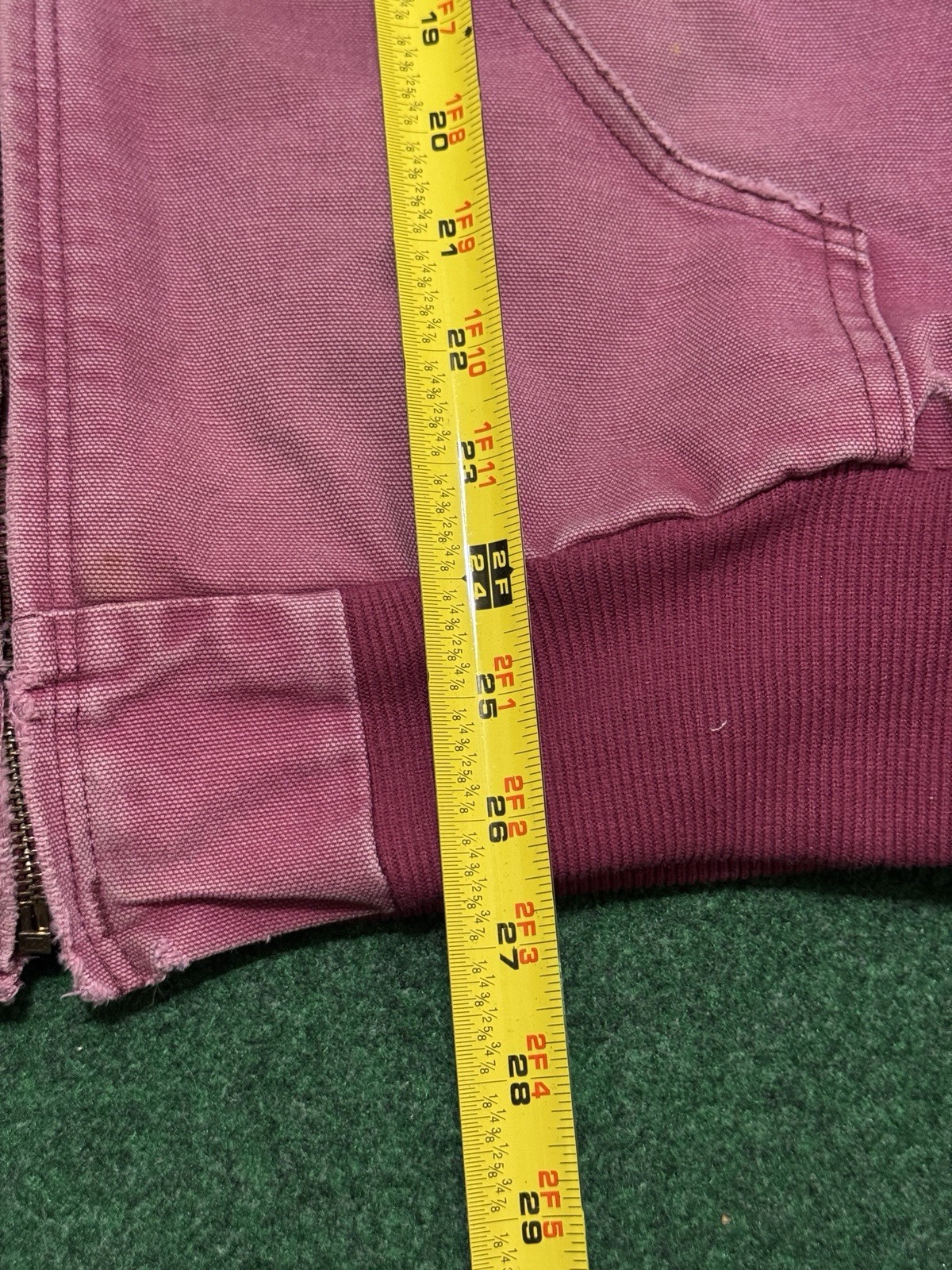 Vintage Carhartt J130 Pink Rose Rare Large Womens Full Zip Canvas Work Jacket  thumbnail 6