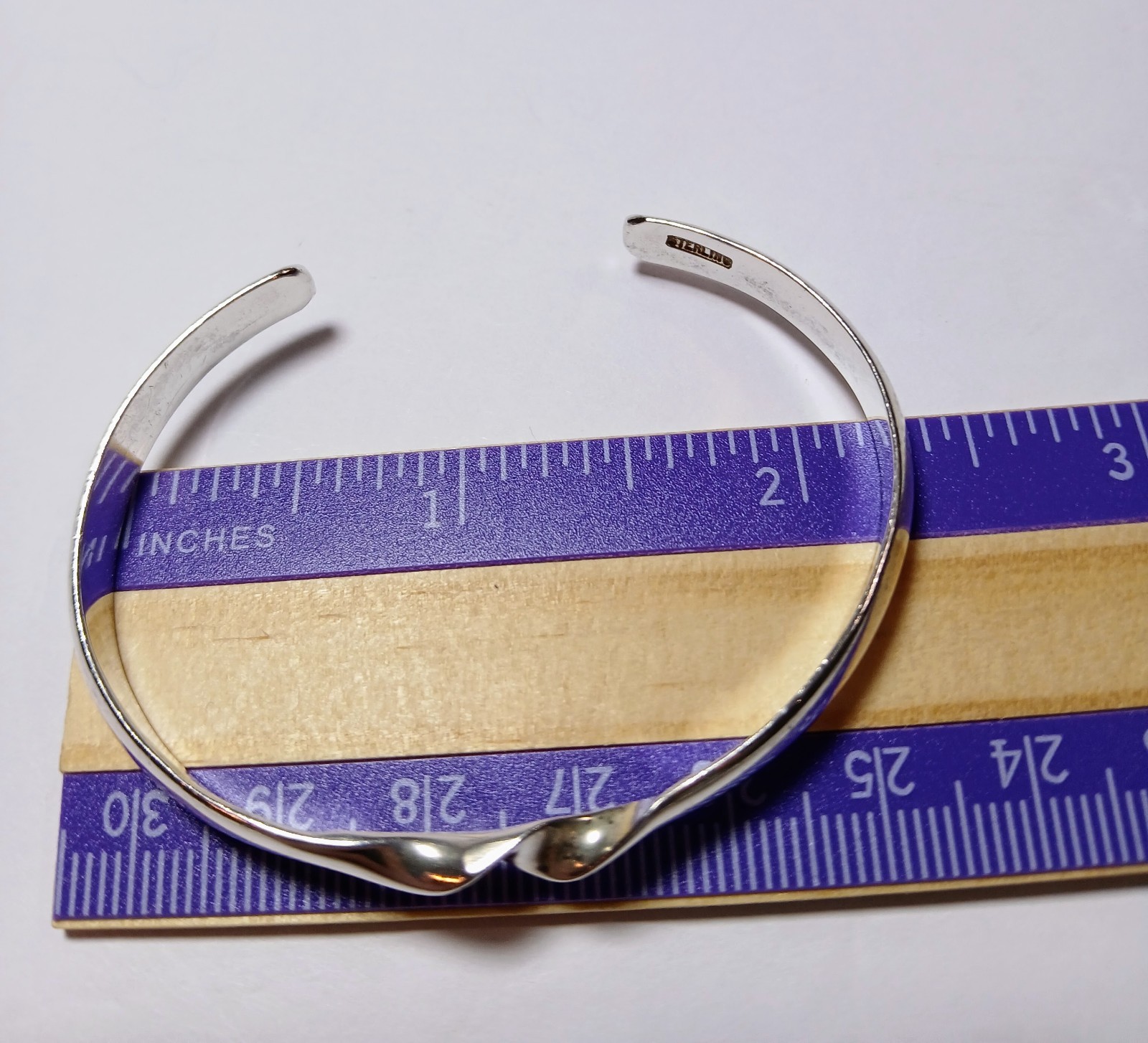 Sterling 925 Simple Solid Twist Cuff Bracelet 6.2… - image 3