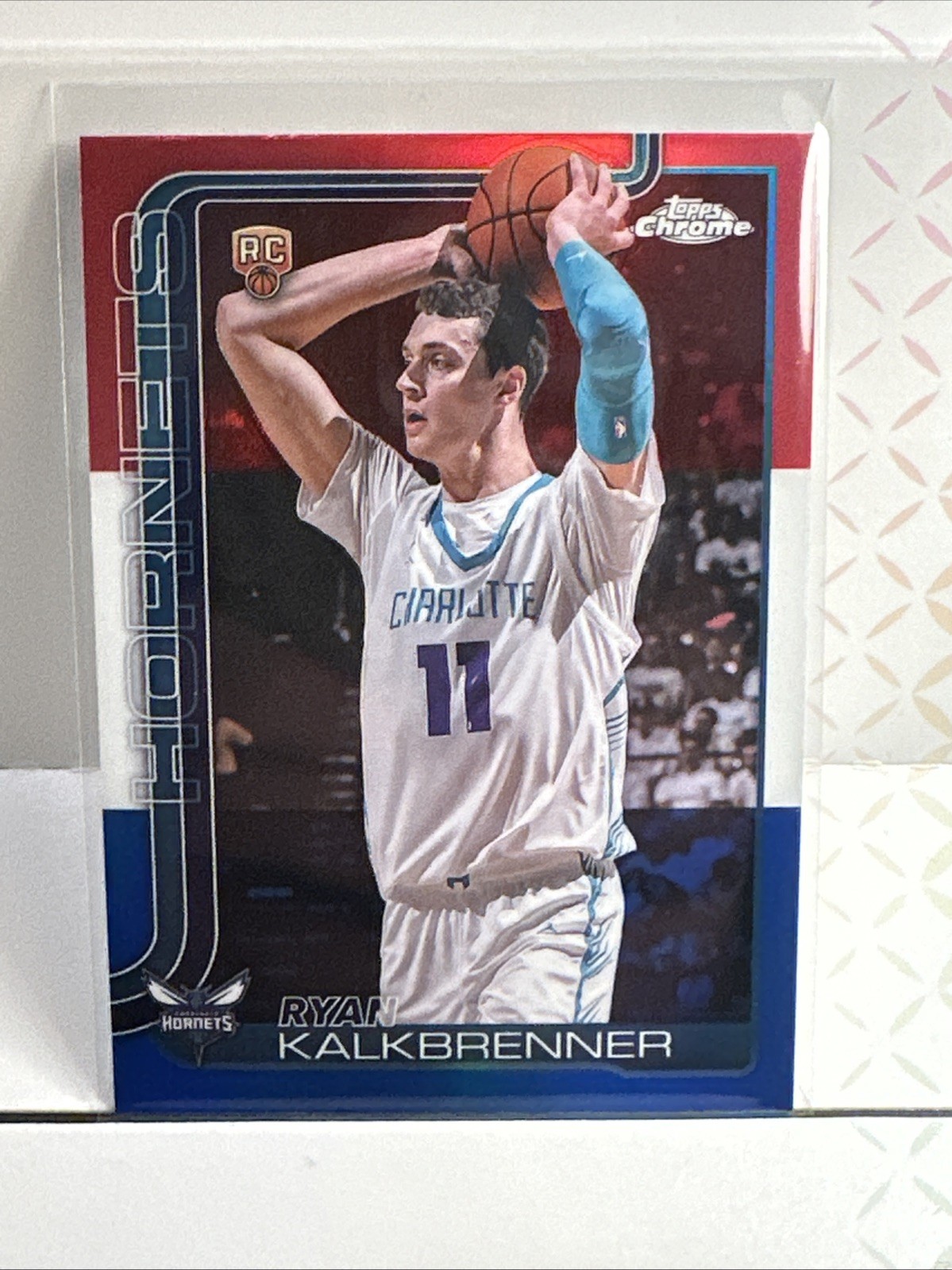 2025-26 Topps Chrome 284 Ryan Kalkbrenner Red White Blue Refractor RC