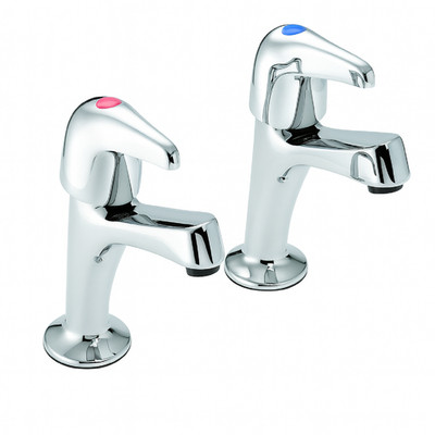 Leger L502 Küchenarmatur Paar Chrom Warm & Kalt Säulenarmaturen