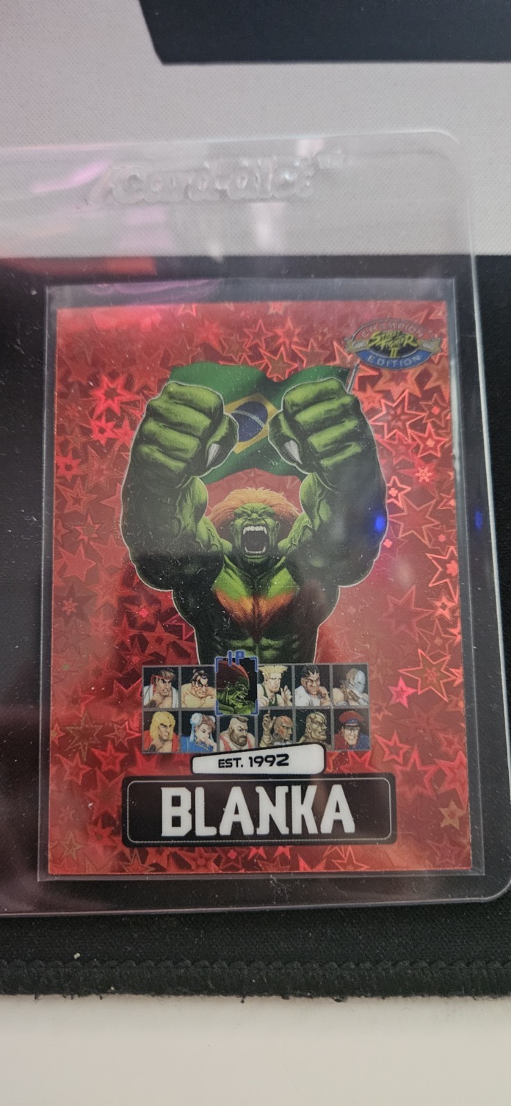 PSA Street Fighter 2 Chamption Edition Promo Card Blanka Red Stars 77/100
