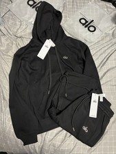 Alo Yoga black hoodie and jogger set Size M with bags and tags brand new