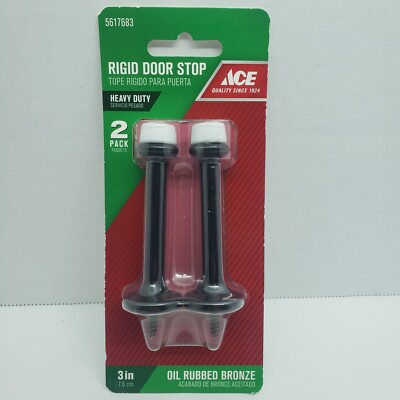 ACE Rigid Door Stop  HEAVY DUTY Oil Rubbed Bronze 2 Pack  3''  #5617683