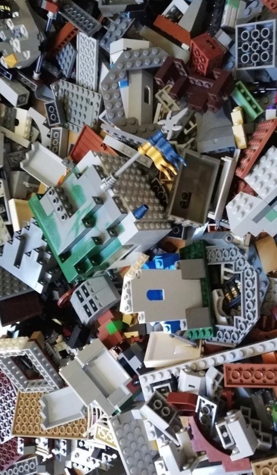 Lote de 100 piezas de castillo Lego a granel: ladrillos, pendientes, castillo pared de roca eructo sin usar, en caja Foto 4 de 4