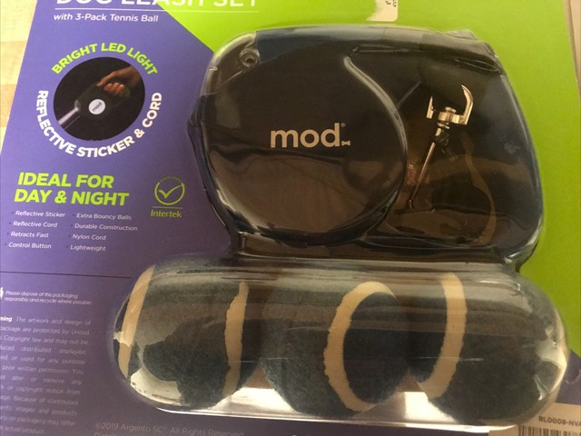 mod retractable dog leash with light