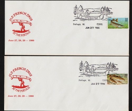 OPC X5 Different 1986 Portage Wis Old French Days at the Portage Unaddressed - Imagen 2 de 4