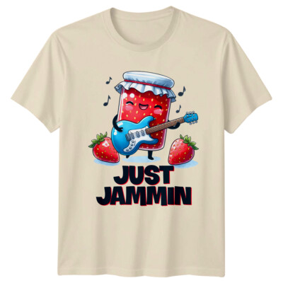 Just Jammin' T-Shirt lustig Strawberry Jam spielen Gitarre Wortspiel Tee