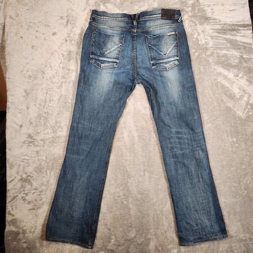 Hudson Jeans Men's 34X31 Blue Clifton 5 Pocket Relaxed Boot Button Fly Baggy Y2K - Picture 11 of 15