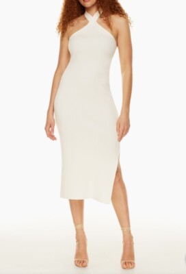Wilfred Cayenne Heather Light Birch Knit Halter Midi Dress Size XS | eBay