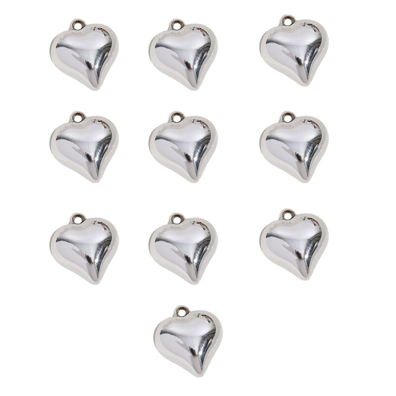 Set of 10 Necklace Pendants Jewelry Making Findings Heart DIY