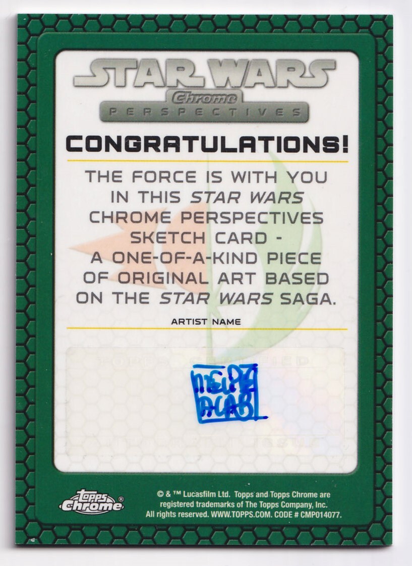 Star Wars Chrome Perspectives Sketch Card Boba Fett Melike Acar 1/1