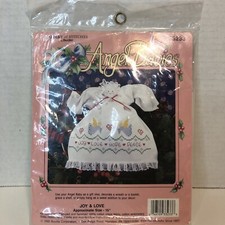 Angel Babies Joy  Love Embroidery Kit Bucilla 15" tall Christmas