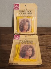 2 Packs 24 Goody Yellow Perm Rod Curlers Waves Rollers Yellow Curls 1980s Vtg