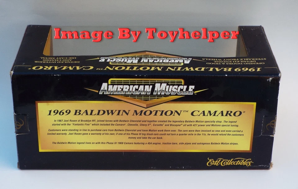 Ertl American Muscle 1969 Baldwin Motion Camaro escala 1:18 L.E. Metal fundido a presión Foto 3 de 4