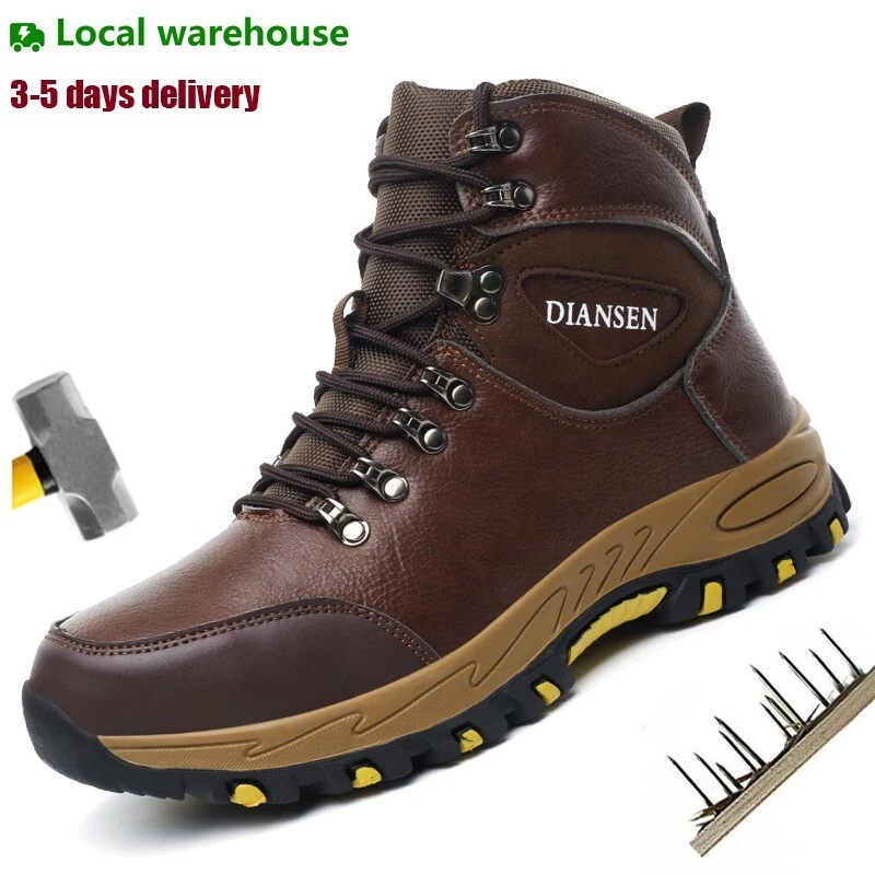 Mens Waterproof Work Boots Steel Toe Safety Shoes Climbing shoes Non Slip Boots