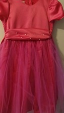 GIRL DRESS Gorgeous Deep Pink Girl's Size 10 Tulle Pearls Very Pretty Party