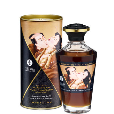 Shunga Warming Massage Oil Creamy Love Latte 3.5 fluid ounces, New