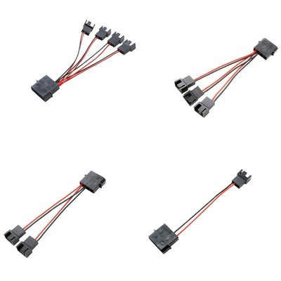 4Pin Molex to Fan Power Splitter Cable 4-Pin IDE to 1/2/3/4 4Pin Fan Connector