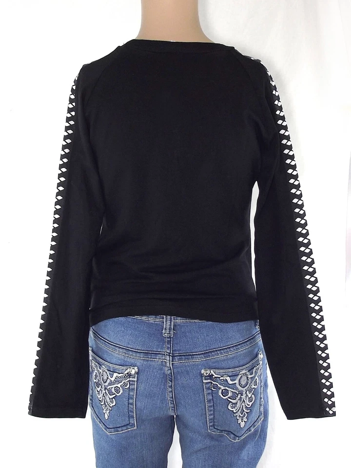 Arena Maglietta Da Donna Nero Taglia 42 In Cotone Jersey A Manica Lunga Top - Imagen 4 de 4