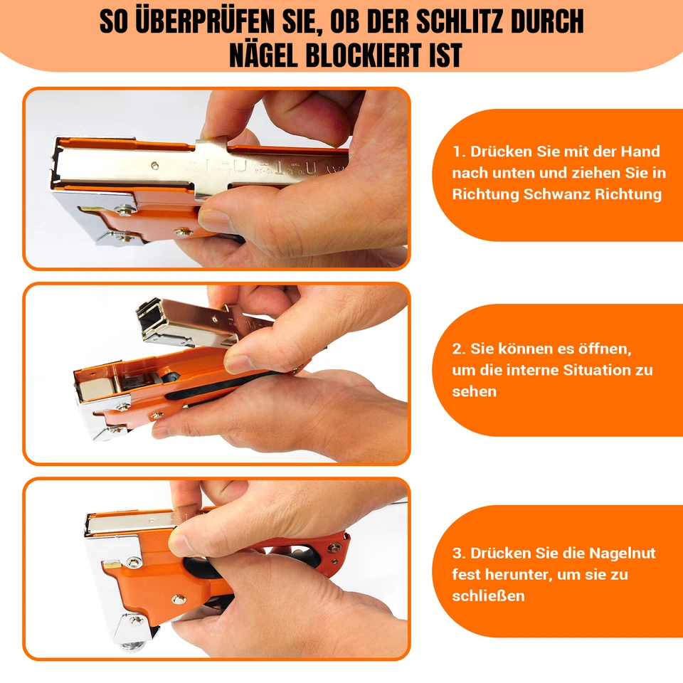 Handtacker Set 3 in 1 Tacker Für Holz Stoff Möbel Tackerpistole 3000 Klammern - Bild 4 von 4