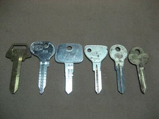 6 NOS 1970's FORD OPEL HONDA VW CAR Key Blanks OFD9 HD70 HF10 KL5 1079C FO 182X