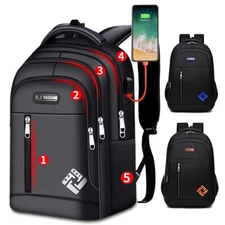 Water Resistant Large 18" Laptop Backpack Men Women Travel School Business Bag