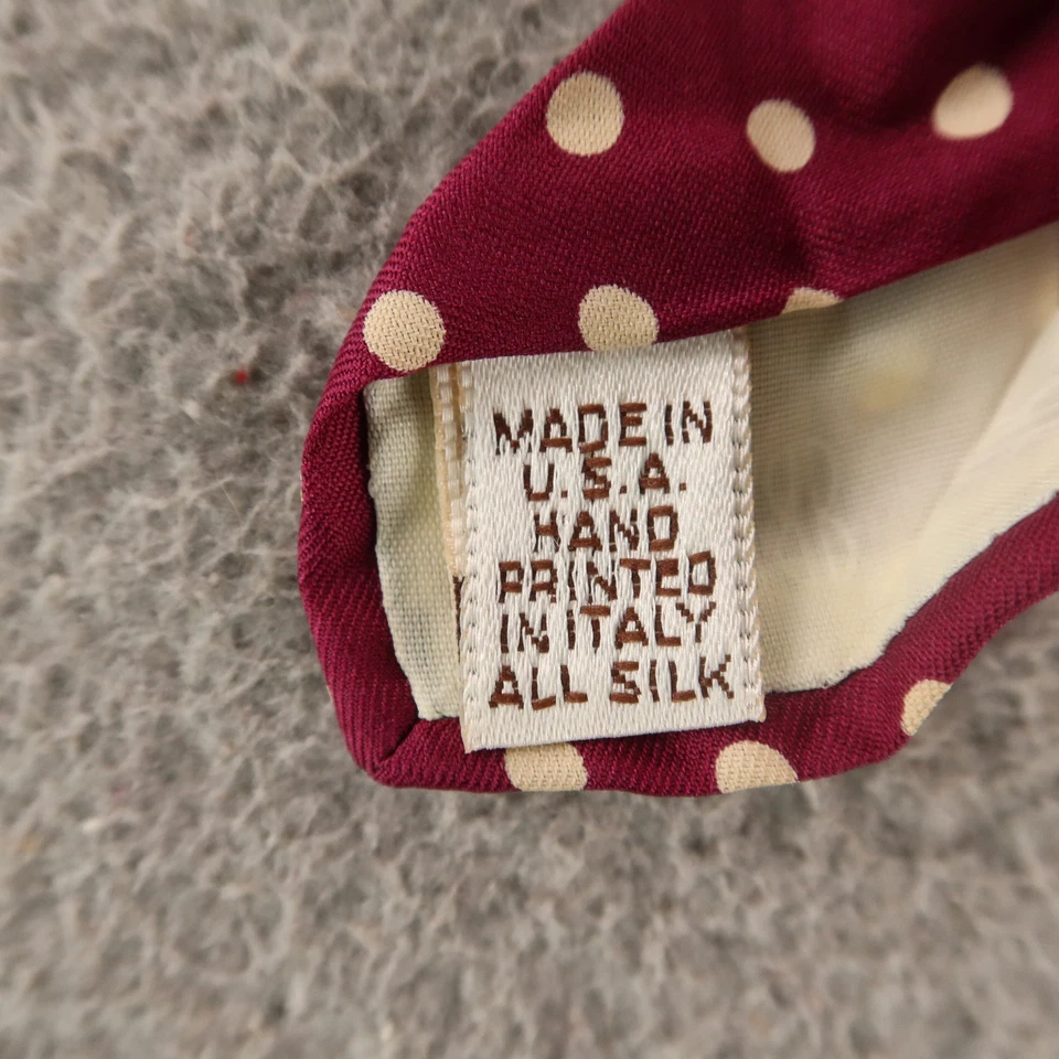 Corbata Bill Blass Rojo Rosa Lunares 100% Seda Italia Hecha en EE. UU. 3,5" Foto 4 de 4