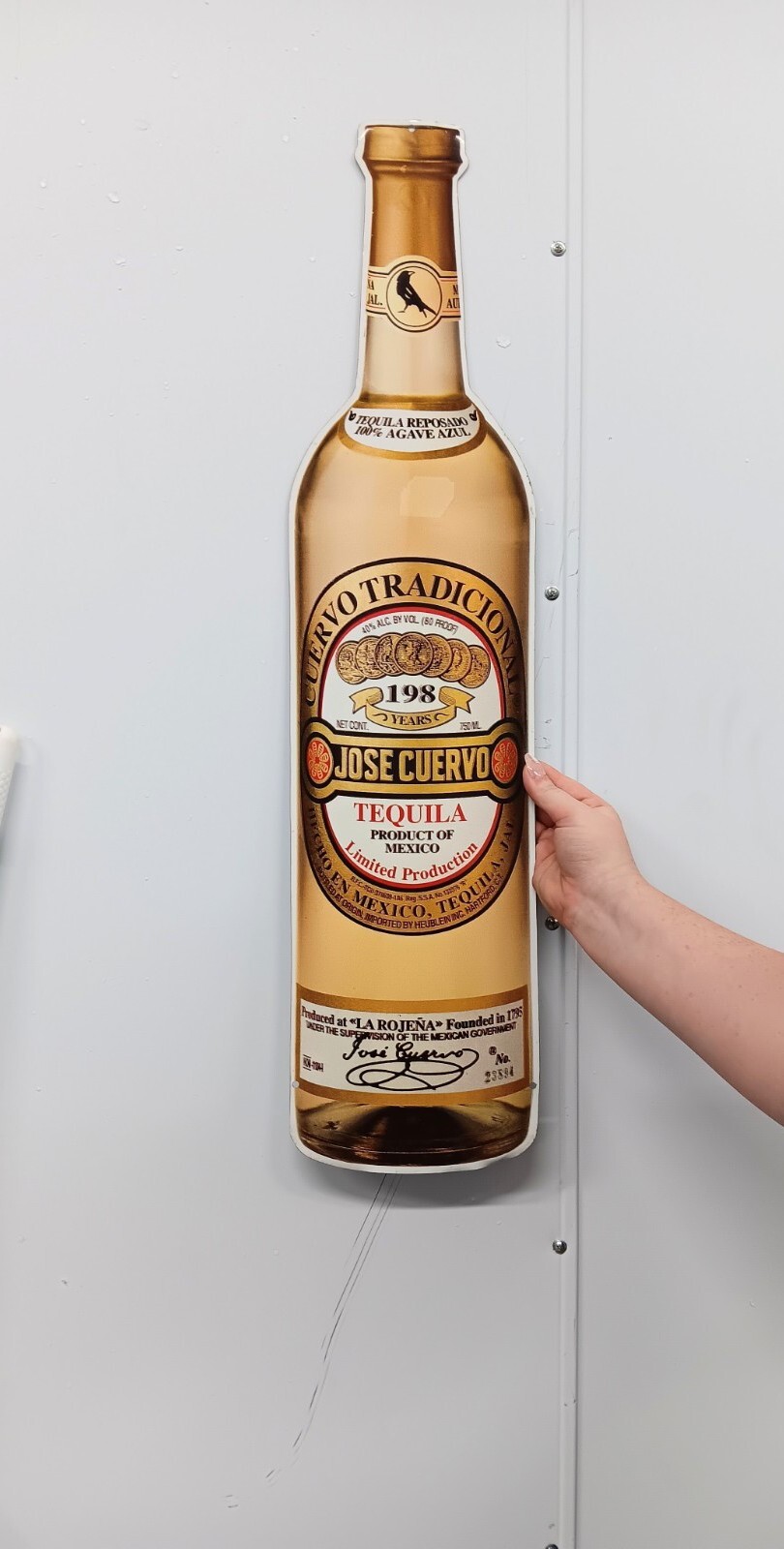 Jose Cuervo Tequila Product Of Mexico Tin Advertising Sign 30 X 7.5 