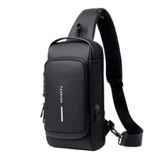 3 Pack - Anti-Theft Nylon Men's Chest Bags with USB Cross Body