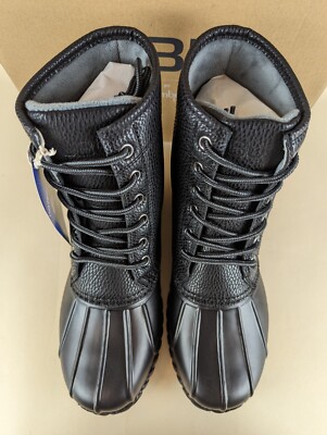 JBU Maine Waterproof Duck Boots Mens 13 Black Faux Fur Lined  display picture 1