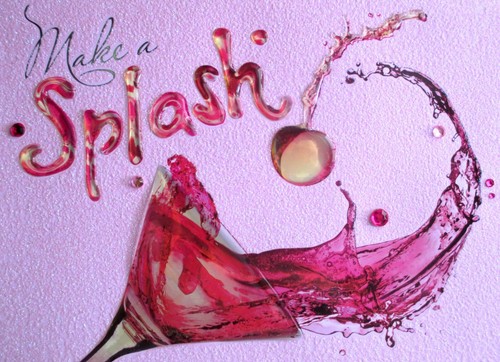 Grußkarte Papyrus 3D Glitzer gemed MAKE A SPLASH Martini Geburtstag