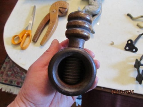 Vintage Wooden Nutcracker Hand Turned Screw Type Nutcracker