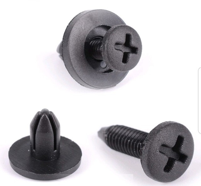 Phillips Nylon License Plate Screws & Backs Black Set of 10 (6mm x 1/2