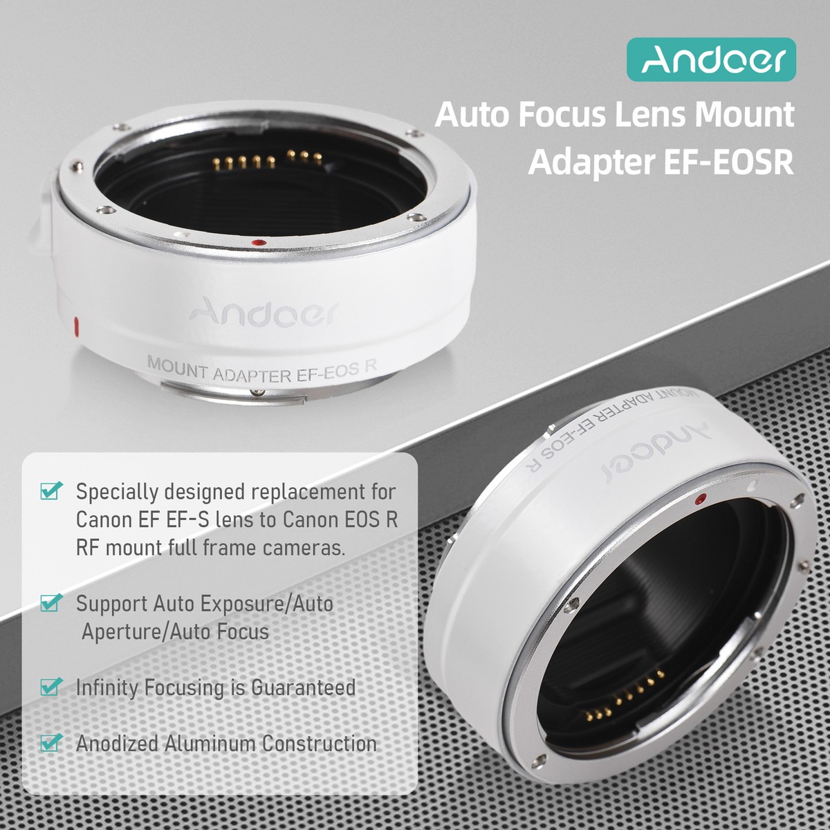 Andoer EF-EOSR AF Camera Adapter Lens for Canon EF EF-S to Canon