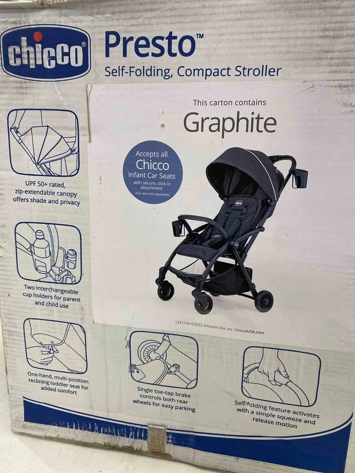 Cochecito compacto Presto - grafito (gris), nuevo Foto 3 de 4