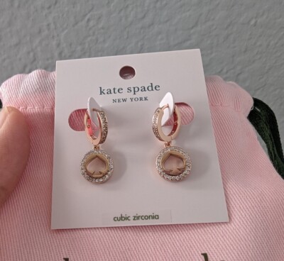 Rose Gold Kate Spade Pave Huggies Kate Spade Spot The Spade Pave