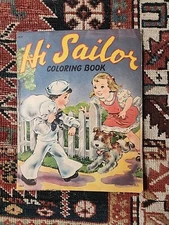 Vintage 1944 Saalfield Unused Coloring Book "Hi Sailor"