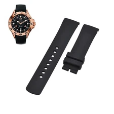 A15559G 22mm Black Rubber Watch Strap For Nautica