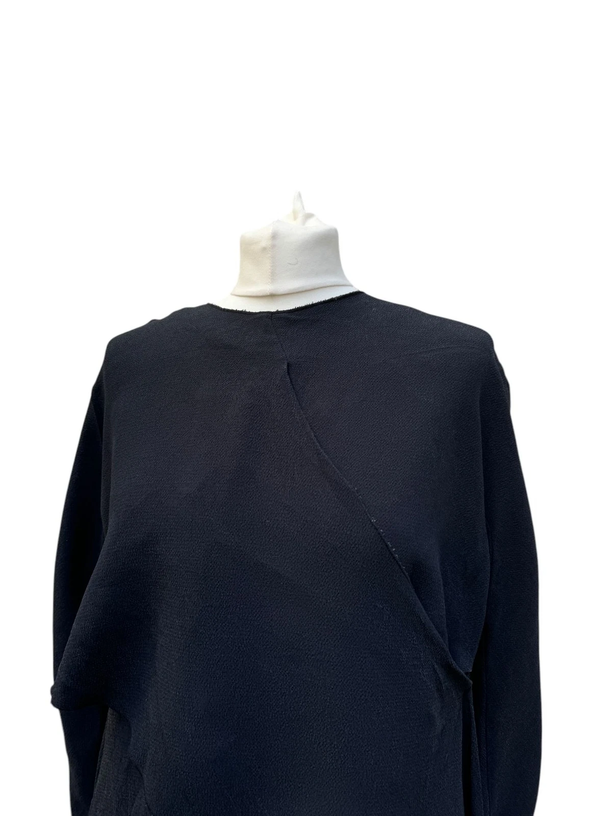 Raro abito Celine by Phoebe Philo nero blu navy seta fusion taglia 40 taglia M