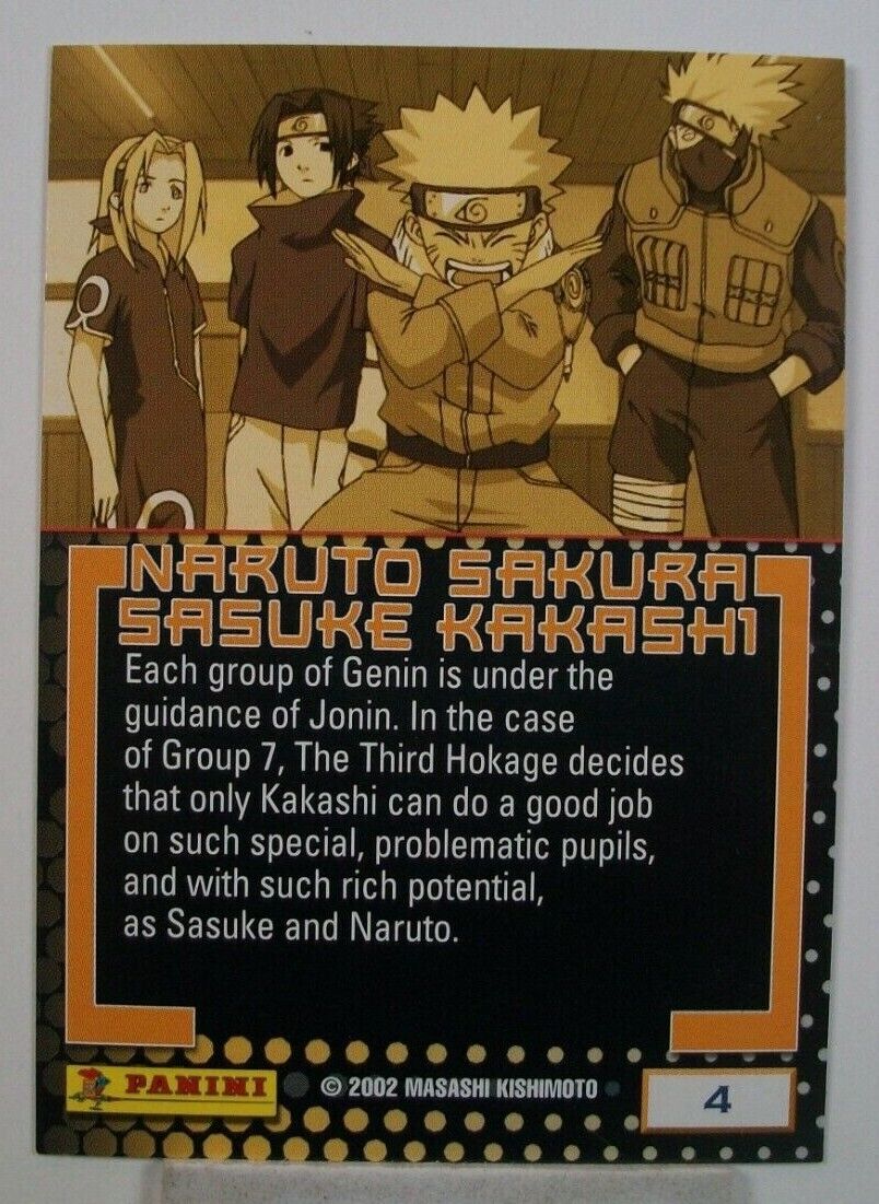 2002 Panini Naruto Ninja RANKS SASUKE Card #SD3