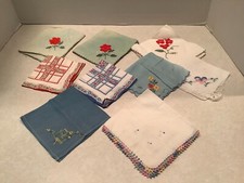 Vintage ladies handkerchiefs LOT of 9 different