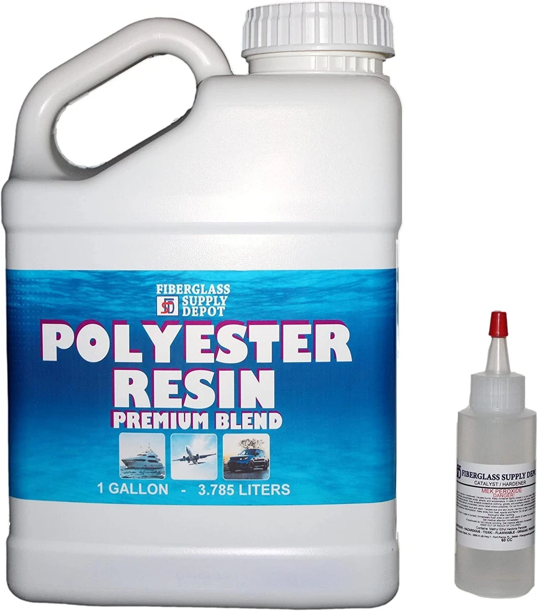 Polyester Resin w/hardener for laminating fiberglass mat, biaxle, cloth  (GALLON)