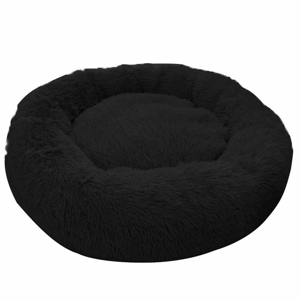 Round Dog Bed Donut Pet Plush Calming Puppy Washable Fluffy Cushion eBay