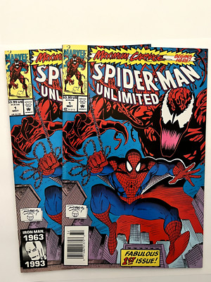 Spider-Man Unlimited #1 Newsstand & Direct SET (Marvel 1993)   1st app Shriek