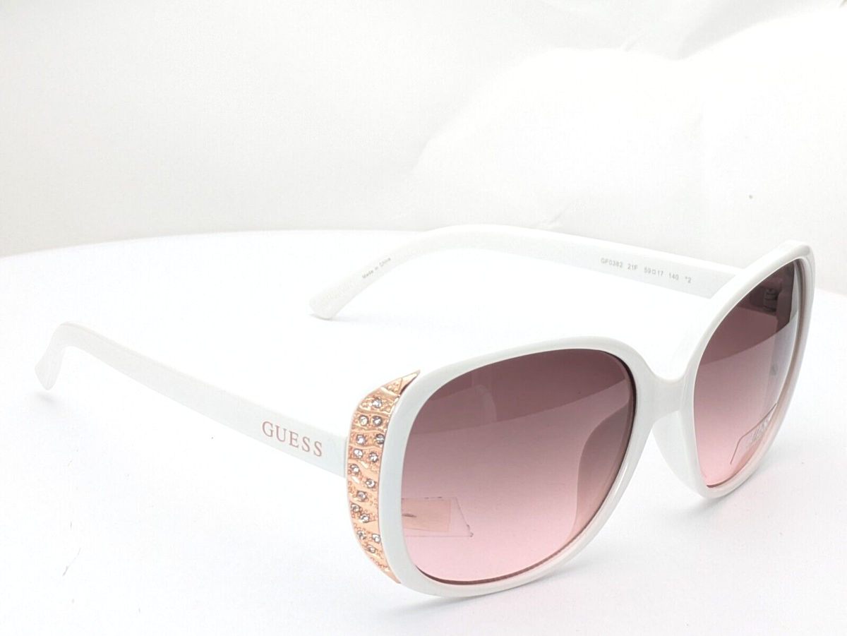 Guess GF0382 21F Cat Eye White Rose Gold Brown Gradient Womens