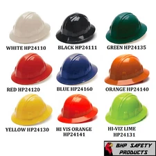HARD HAT FULL BRIM PYRAMEX 4 POINT RATCHET SUSPENSION CONSTRUCTION SAFETY ANSI