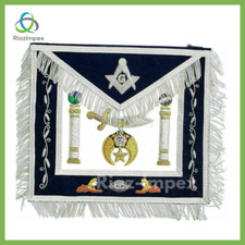Hand MADE SHRINER Masonic Hand Embroidered Apron HIGH END - Masonic Regalia