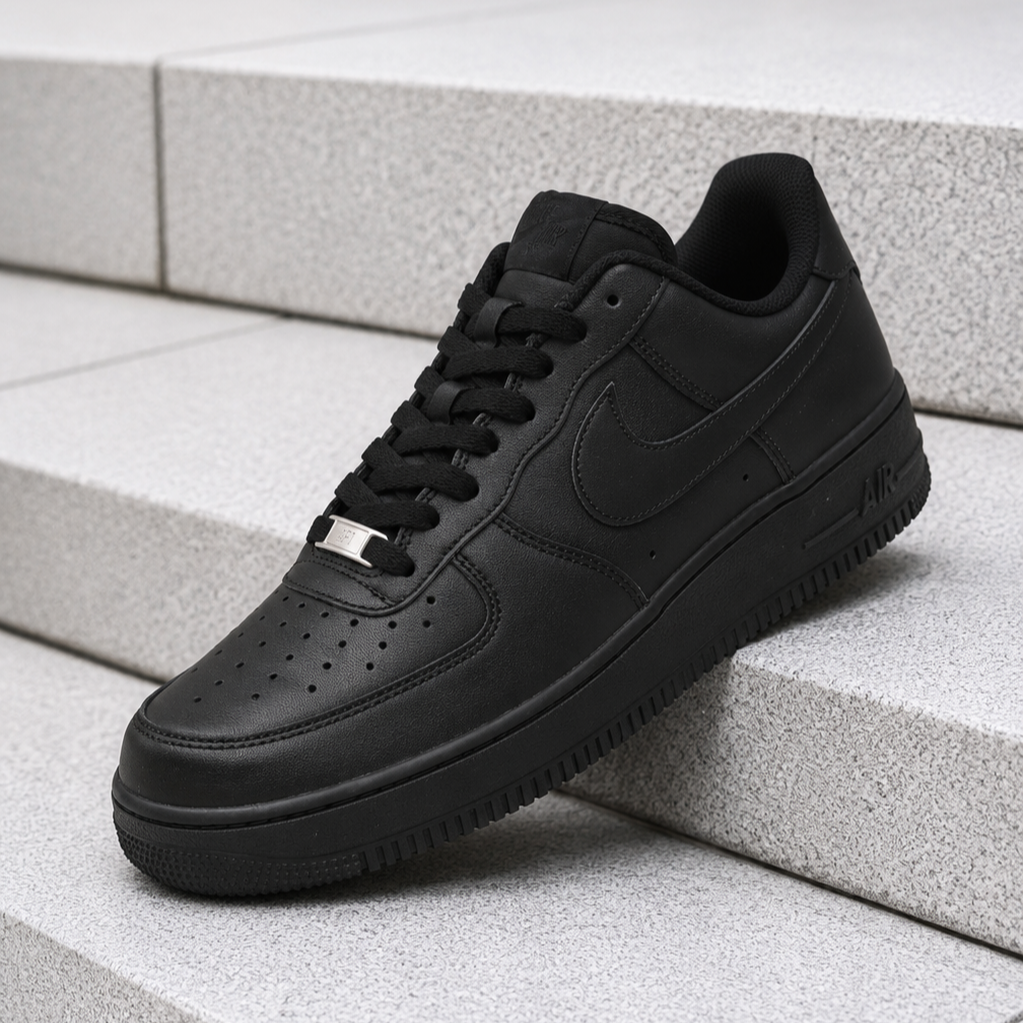 Nike Air Force 1 Low '07 Triple Black Mens CW2288-001 NEW | eBay