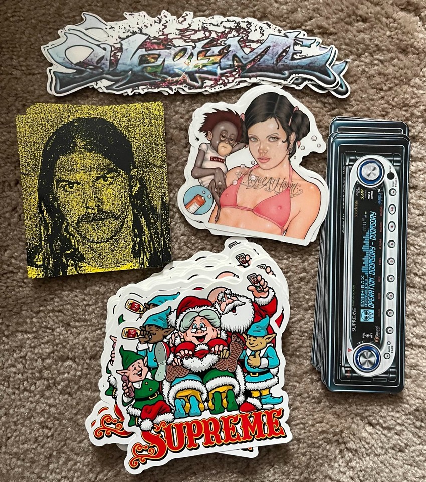 Supreme Custom Sticker Supreme Assorted Stickers Lot of 5 + 1 random free sticker (Multiple ...